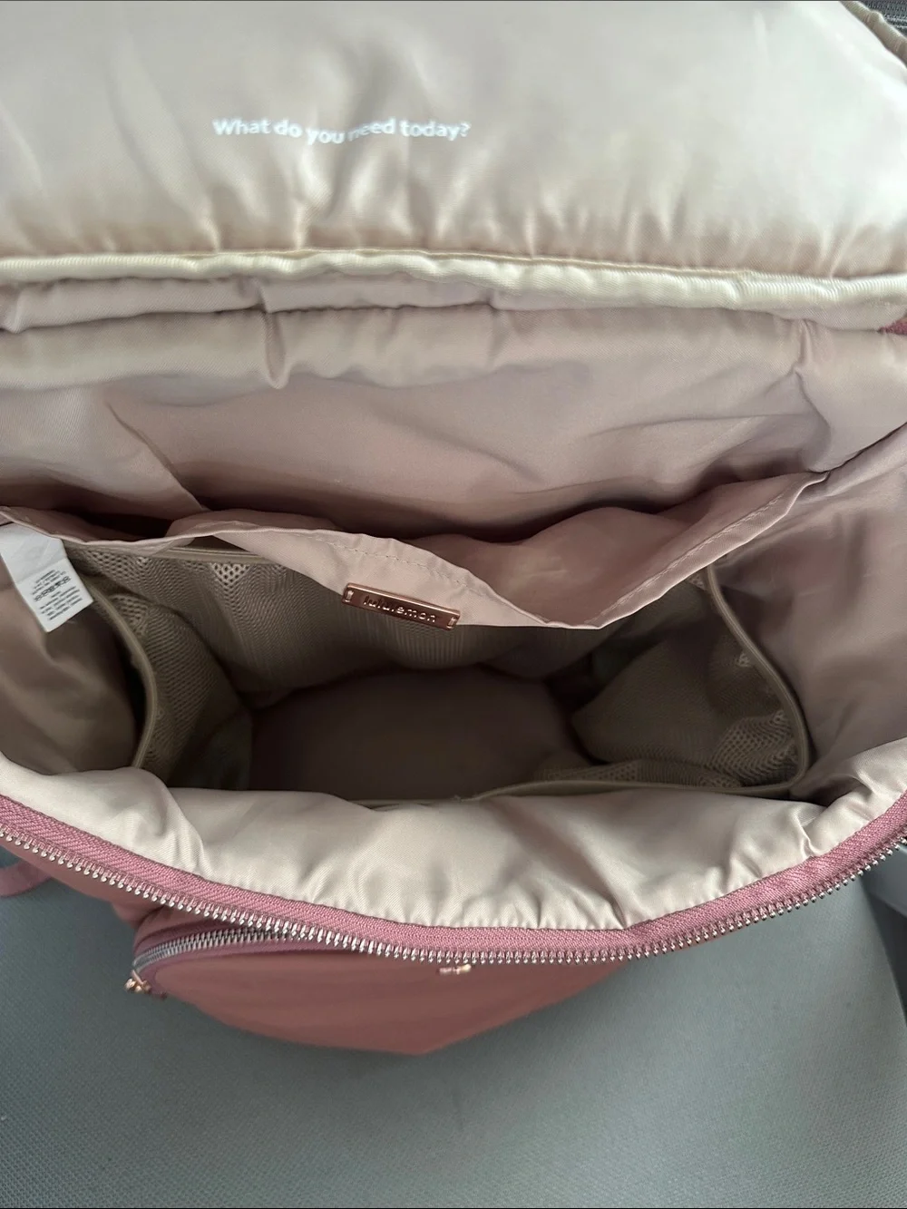 lululemon Dusty Rose Nylon Backpack - new parent bag